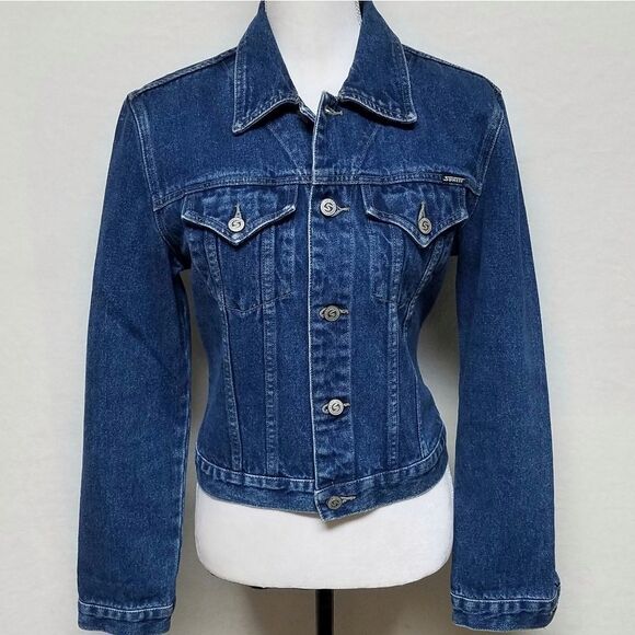 VINTAGE 90s Stephen Hardy Squeeze Denim Jacket M - Picture 5 of 9